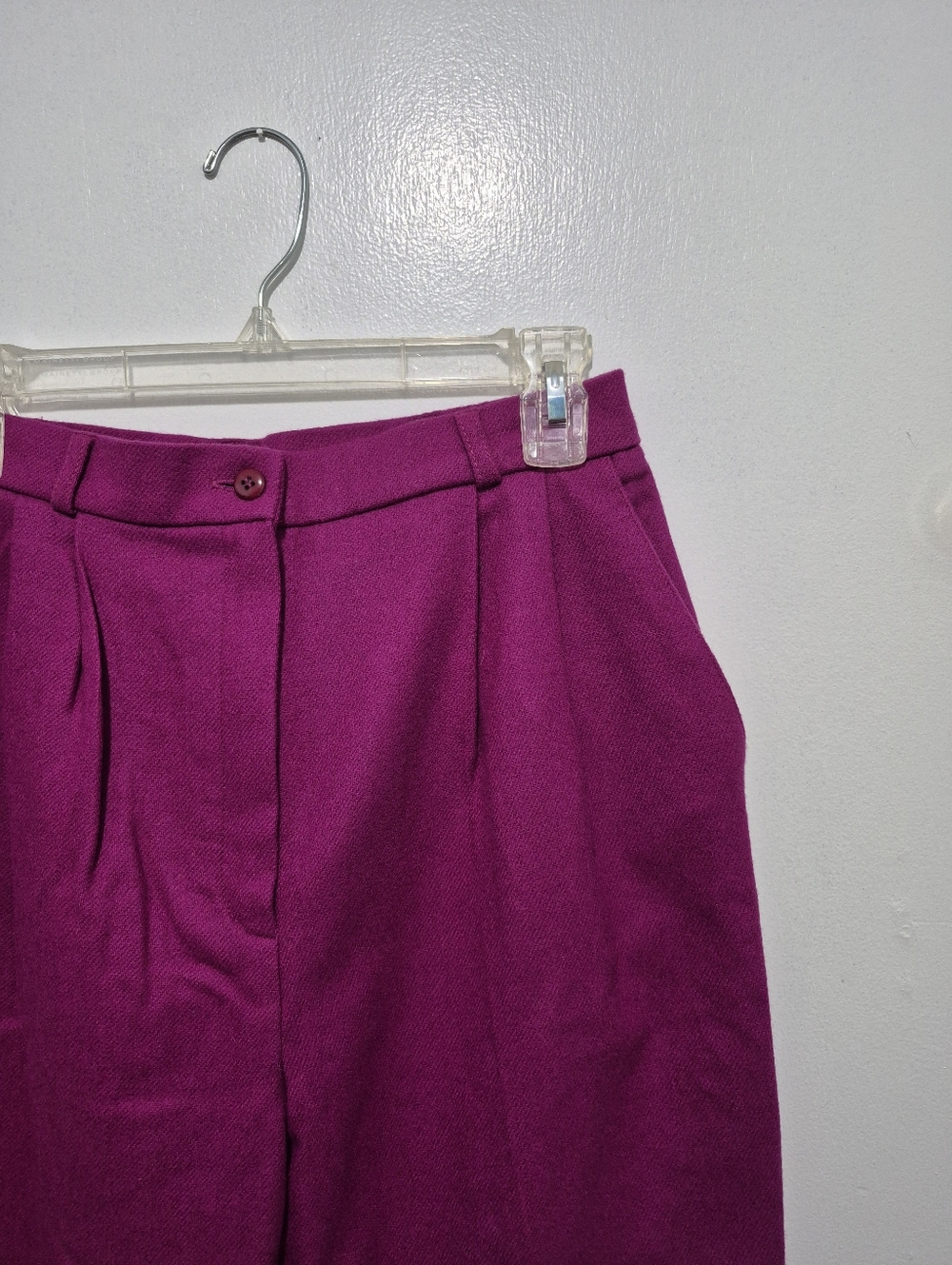 Vintage Urban Wool Magenta Pink Pleated Trousers Slacks VTG 8 100% Merino Wool